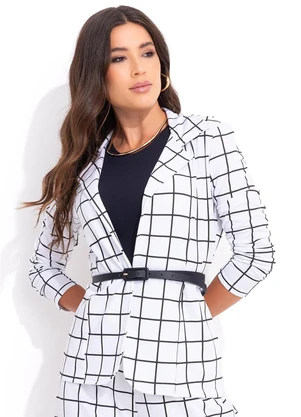 Bimini - Blazer Xadrez Grid em Moletinho - BIMINI