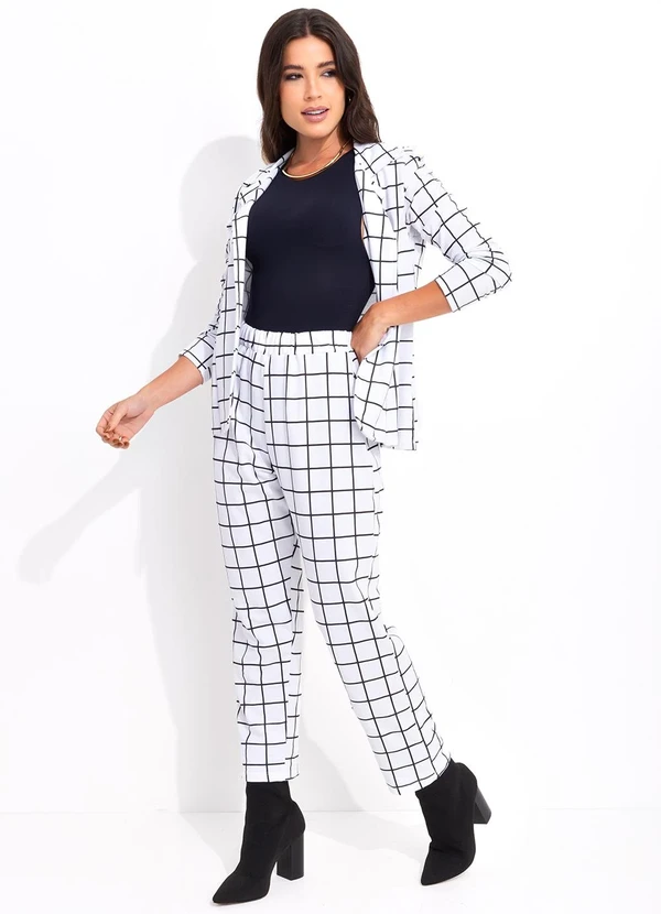 Bimini - Blazer Xadrez Grid em Moletinho 2