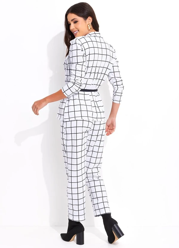 Bimini - Blazer Xadrez Grid em Moletinho 3