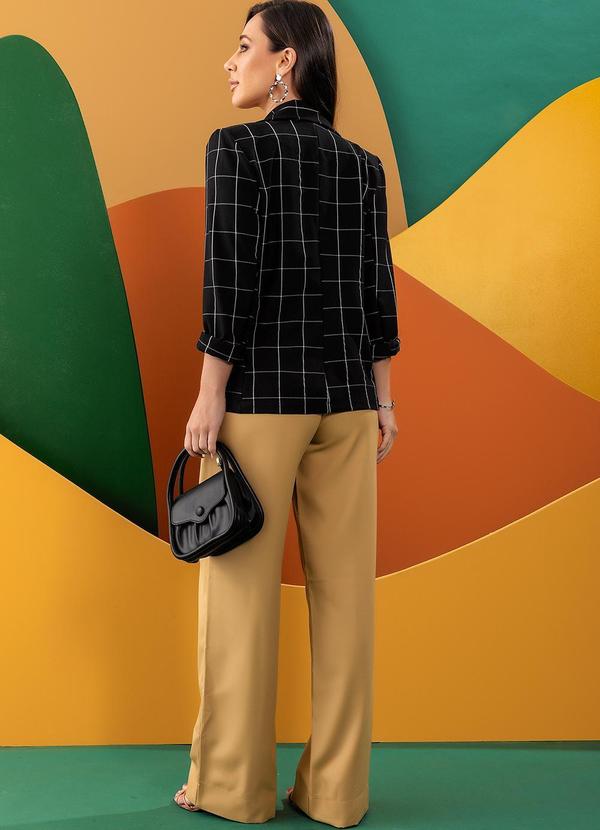 Quintess - Blazer Xadrez Grid em Tecido de Alfaiataria 6