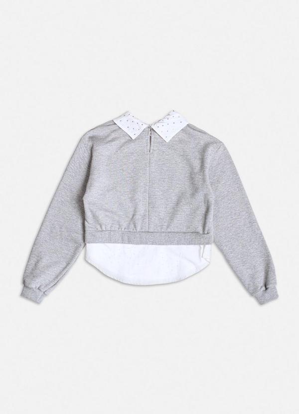 Authoria - Casaco de Moletom com Gola e Pedrarias Mescla 2