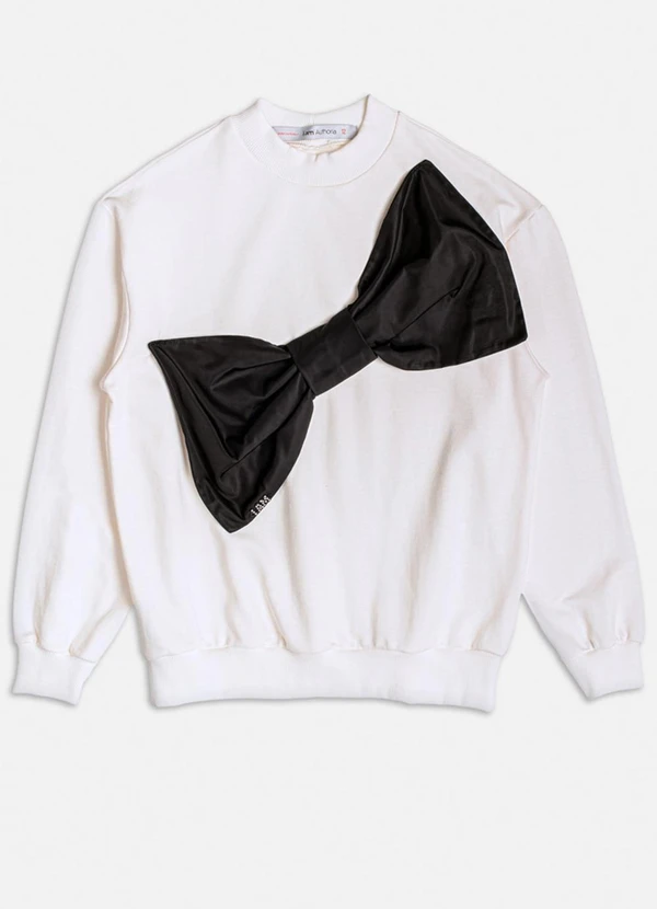 Authoria - Casaco de Moletom com Laço Off White