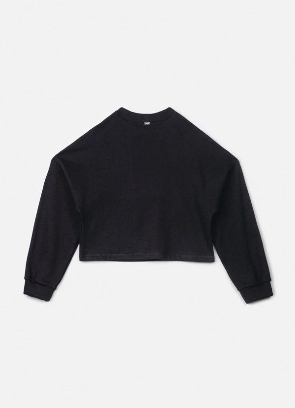 Authoria - Casaco de Moletom Ma Chérie com Pedrarias Preto 2