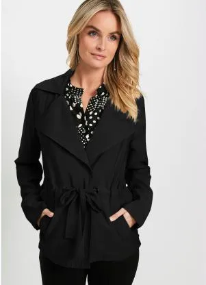 bonprix - Casaco Preto em Crepe Plano - BONPRIX