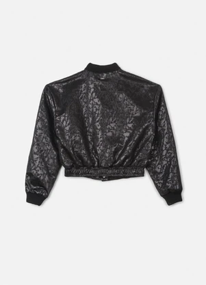 Authoria - Jaqueta Bomber Jacquard Preta Texturizada Preto - AUTHORIA
