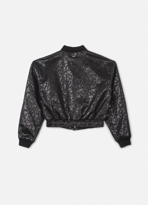 Authoria - Jaqueta Bomber Jacquard Preta Texturizada Preto 2