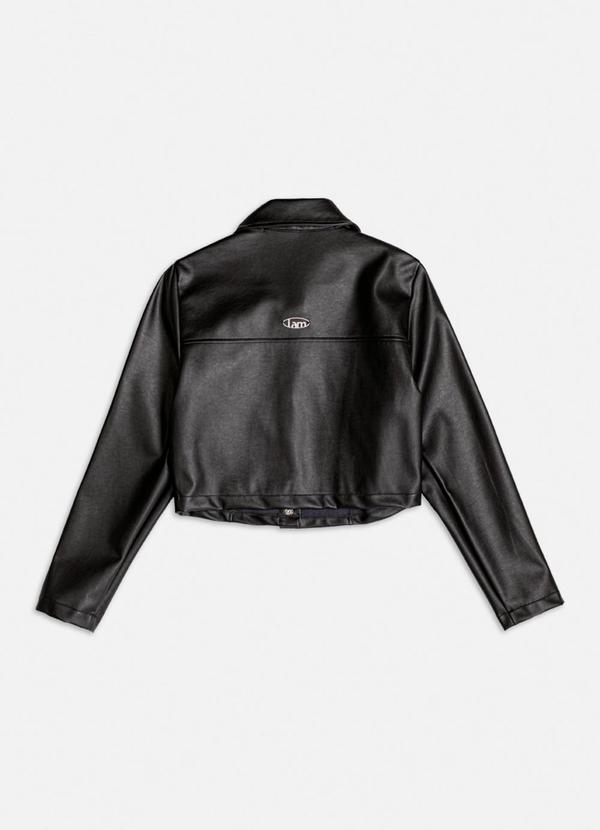 Authoria - Jaqueta Fake Leather com Recortes Preto 2