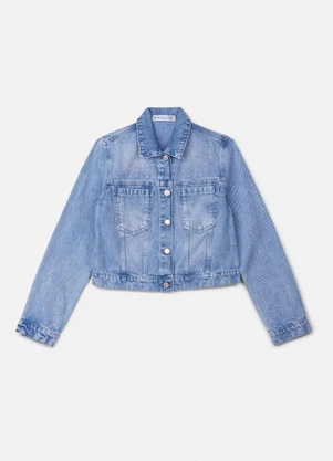 Authoria - Jaqueta Jeans Azul com Strass Azul - AUTHORIA