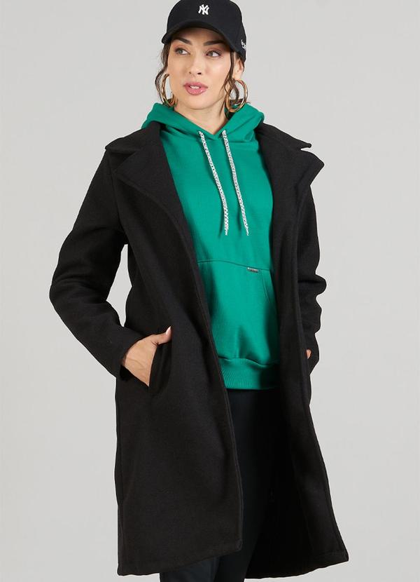 Soft Bonni - Trench Coat Adulto Feminino Polar Preto