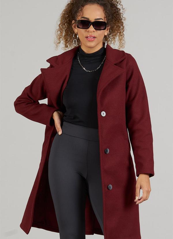 Soft Bonni - Trench Coat Adulto Feminino Polar Vermelho