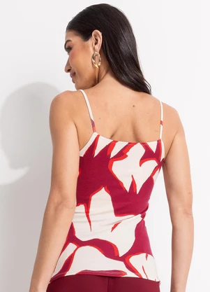 Quintess - Blusa Abstrato Bicolor em Malha de Viscose - QUINTESS