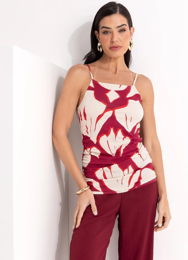 Quintess - Blusa Abstrato Bicolor em Malha de Viscose 6