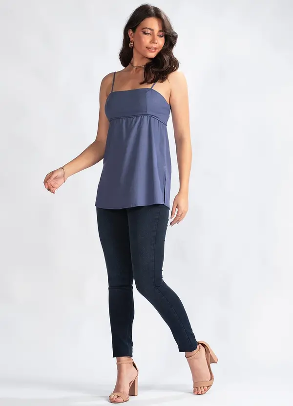 Maria Filó - Blusa Alça em ViscolinhoAzul 3