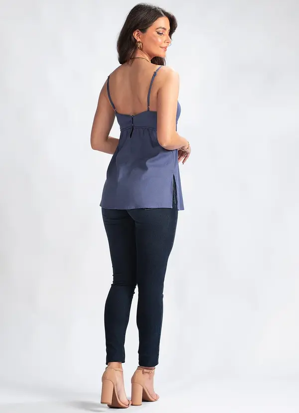 Maria Filó - Blusa Alça em ViscolinhoAzul 4