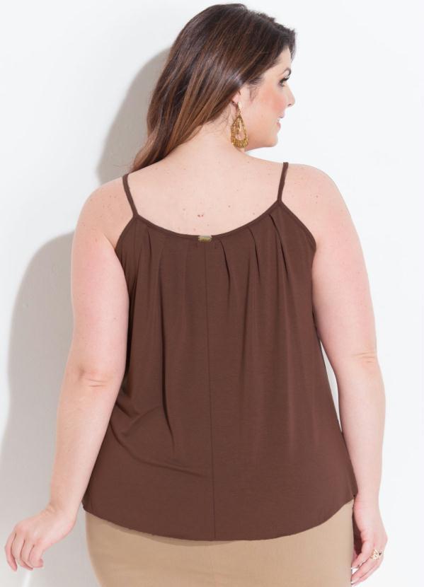 Quintess - Blusa Alça Marrom Escuro 7