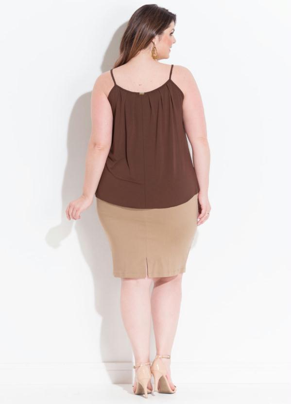 Quintess - Blusa Alça Marrom Escuro 9