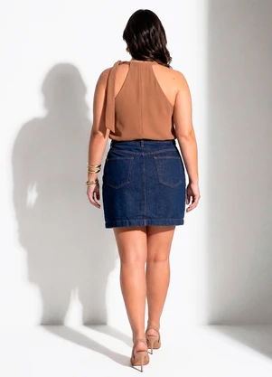 Quintess - Blusa Caramelo em Tecido Alfaiataria - QUINTESS