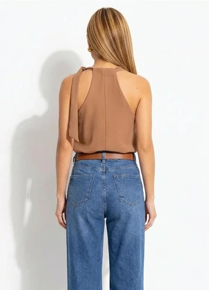 Quintess - Blusa Caramelo em Tecido Alfaiataria - QUINTESS