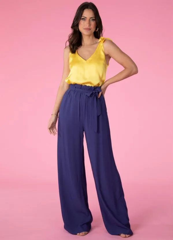 Quintess - Blusa Amarela com Alças para Amarrar 3