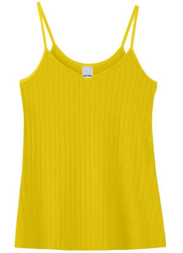 Malwee - Blusa Amarelo Canelada Alcinha