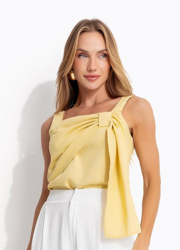 Blusa (Amarelo Claro) em Linho