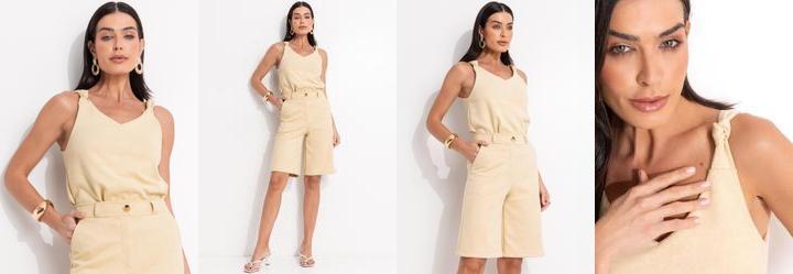 Blusa Amarelo Claro em Malha Suede