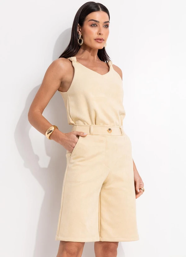 Quintess - Blusa Amarelo Manteiga em Malha Suede 3