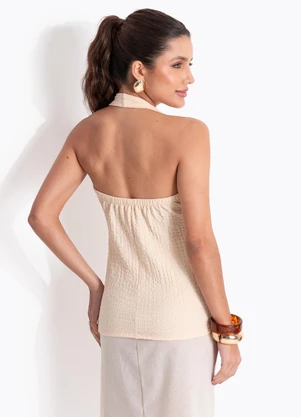 Quintess - Blusa Amarelo Manteiga em Malha Texturizada - QUINTESS