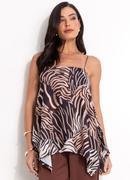 Blusa (animal print) em malha fria
