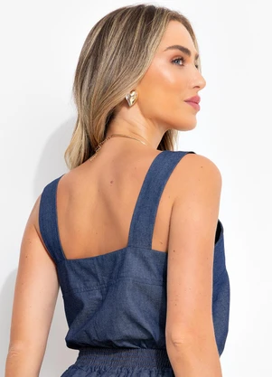Bimini - Blusa Azul em Jeans Leve - BIMINI
