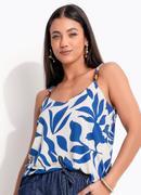 Blusa Azul em Malha de Viscose