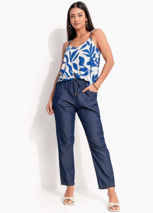 Quintess - Blusa Azul em Malha de Viscose 3