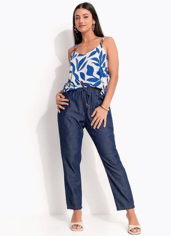 Quintess - Blusa Azul em Malha de Viscose 6