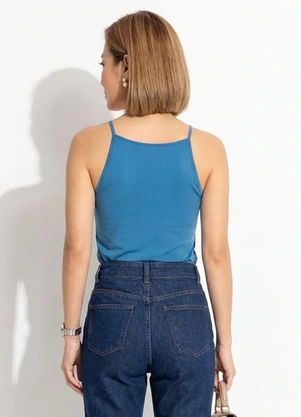 Quintess - Blusa Azul em Malha Fria - QUINTESS