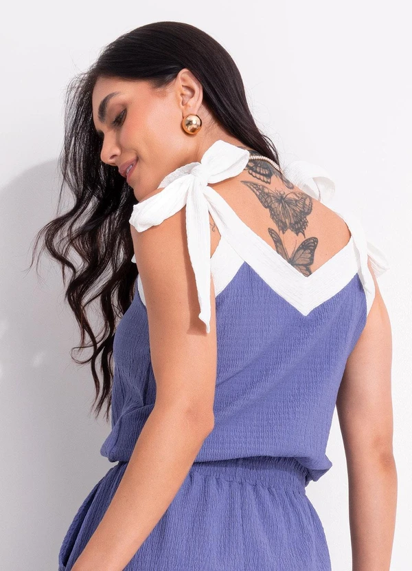 Quintess - Blusa Azul em Malha Texturizada 2