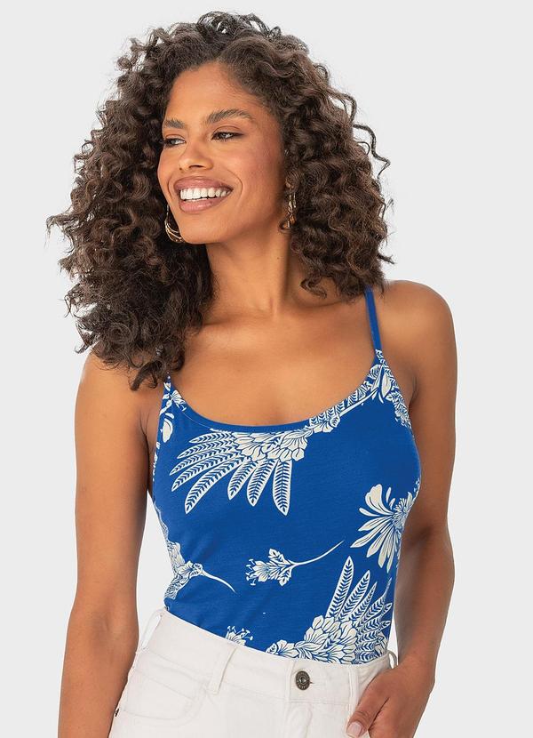Malwee - Blusa Azul Escuro Beija-Flor em Malha Viscose