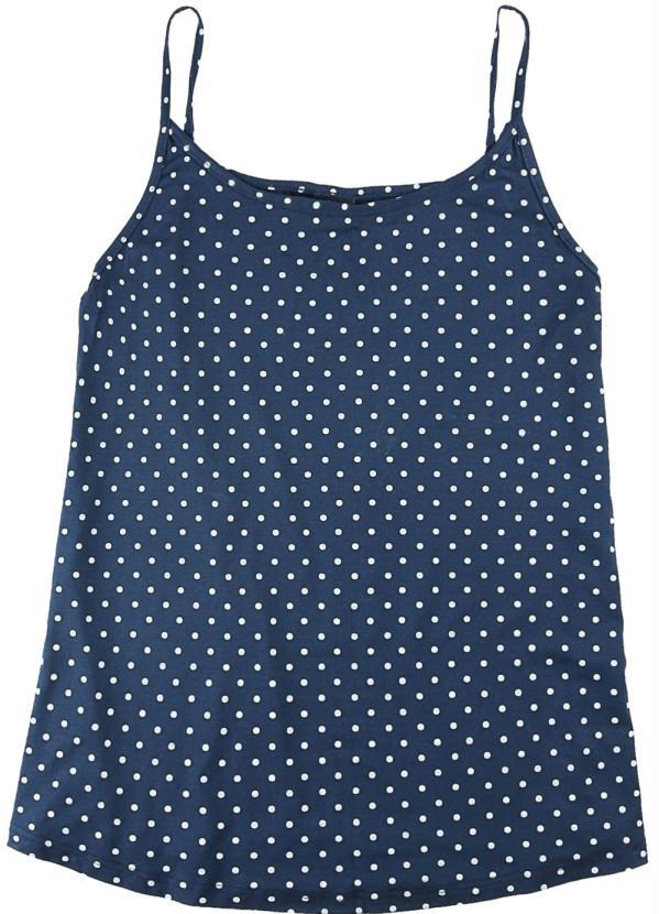 Malwee - Blusa Azul Marinho Poá em Viscose