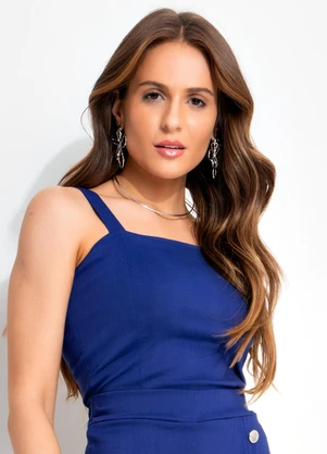 Quintess Blusa Azul Royal em Bengaline