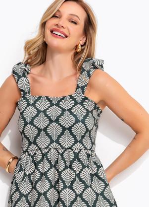 Blusa (Bandana Abstrato Verde) em Malha Fria