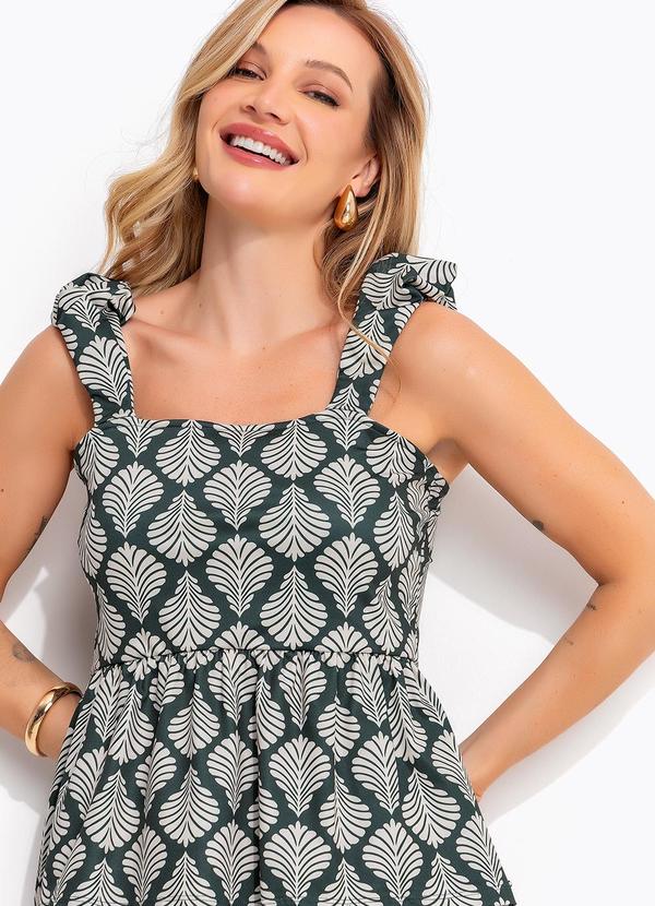 Blusa (Bandana Abstrato Verde) em Malha Fria
