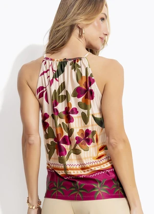Quintess - Blusa Barrado Tropical em Malha Fria - QUINTESS