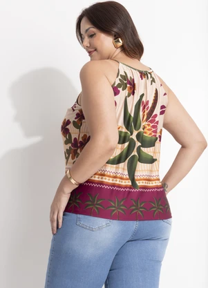 Quintess - Blusa Barrado Tropical em Malha Fria - QUINTESS