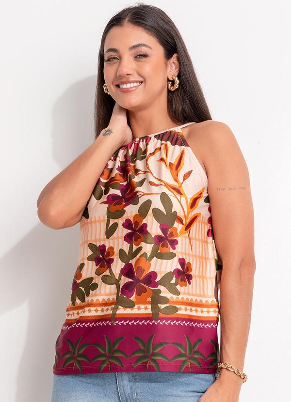 Blusa (Barrado Tropical) em Malha Fria