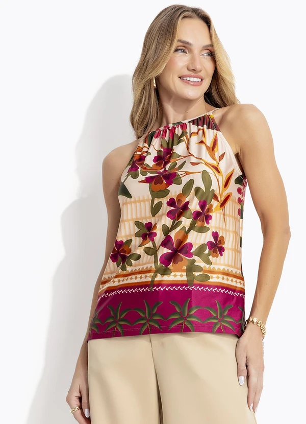 Quintess - Blusa Barrado Tropical em Malha Fria 7