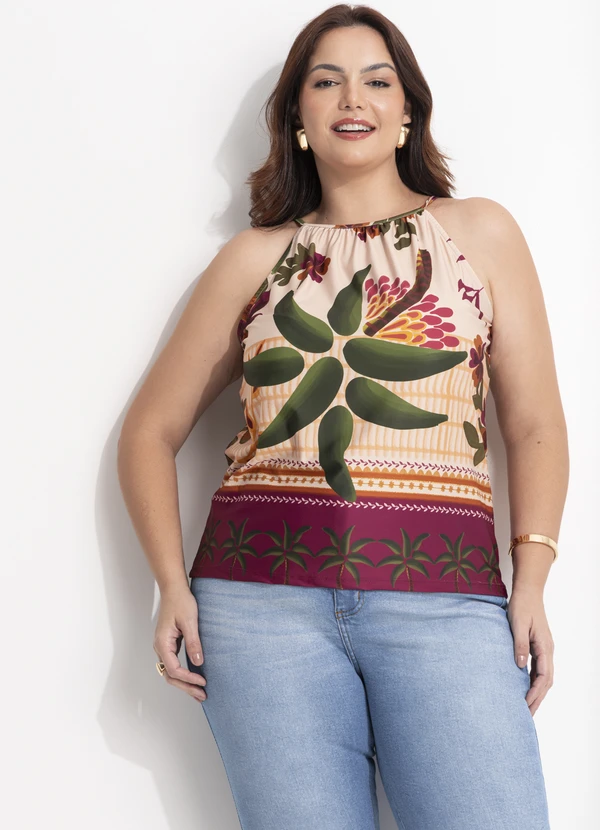 Quintess - Blusa Barrado Tropical em Malha Fria 9