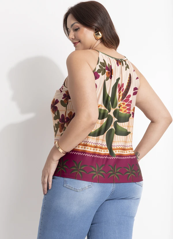 Quintess - Blusa Barrado Tropical em Malha Fria 10