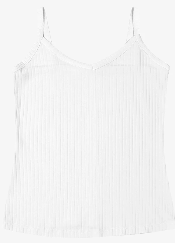 Rovitex - Blusa Básica de Alça Feminina Branco 2