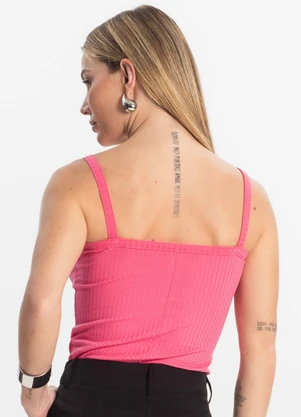 Rovitex - Blusa Básica de Alça Feminina Rosa - ROVITEX