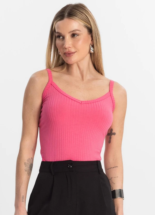 Rovitex - Blusa Básica de Alça Feminina Rosa 4