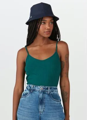 Malwee - Blusa Básica de Malha Canelada de Viscose Verde - MALWEE